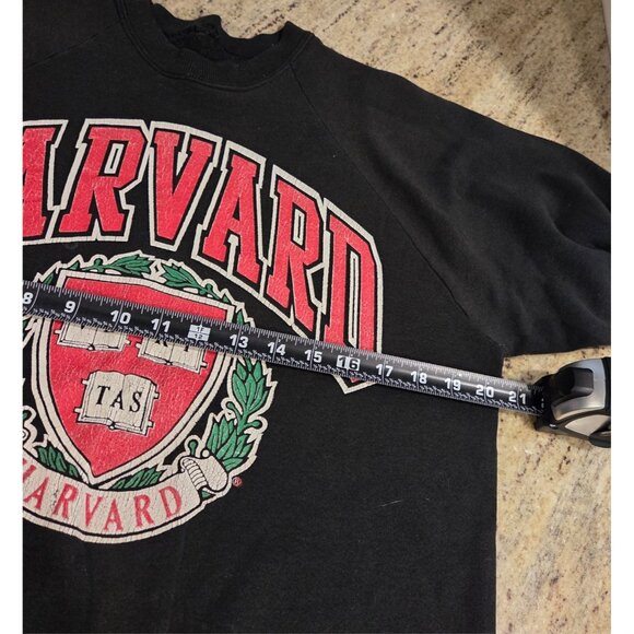 Vintage Harvard University Men’s M Veritas Graphic Black Sweatshirt Distressed - Picture 3 of 15